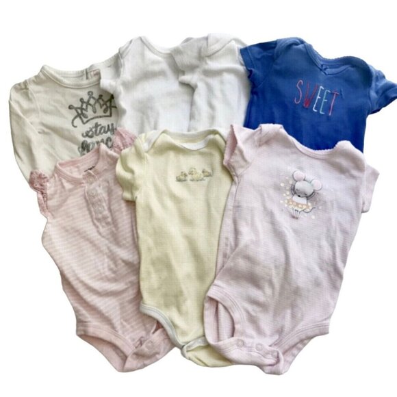 5/$25 Mixed Brand 7 Piece Onesie Bundle Size 3m - Picture 1 of 13